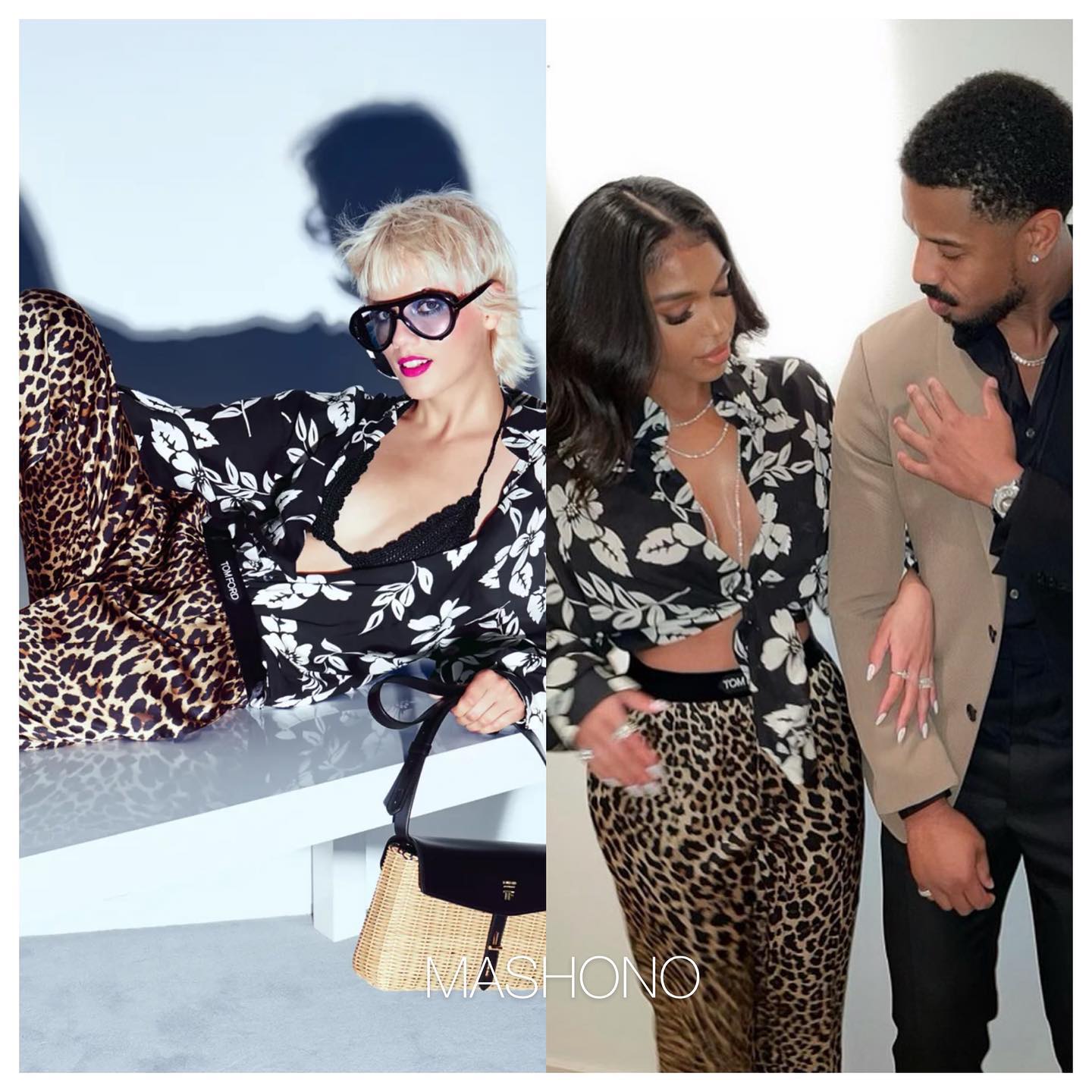 When they match each other’s fly#loriharvey looked chic in #tomford #michaelbjordan <span id=